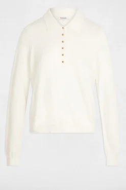 Morgan Camisolas-Camisola de gola polo Ecru