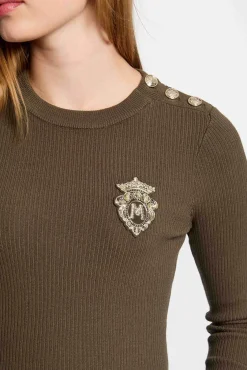 Morgan Camisolas-Camisola de gola redonda Verde