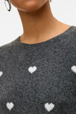 Vero Moda Camisolas-Camisola de gola redonda Cinzento