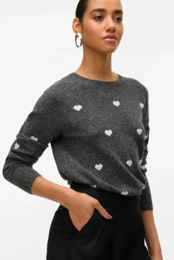 Vero Moda Camisolas-Camisola de gola redonda Cinzento