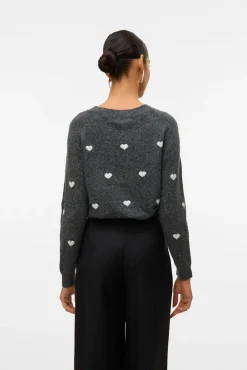 Vero Moda Camisolas-Camisola de gola redonda Cinzento