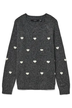 Vero Moda Camisolas-Camisola de gola redonda Cinzento