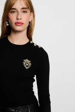 Morgan Camisolas-Camisola de gola redonda Preto