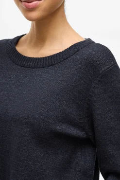 Vila Camisolas-Camisola de gola redonda de viscose Cinzento