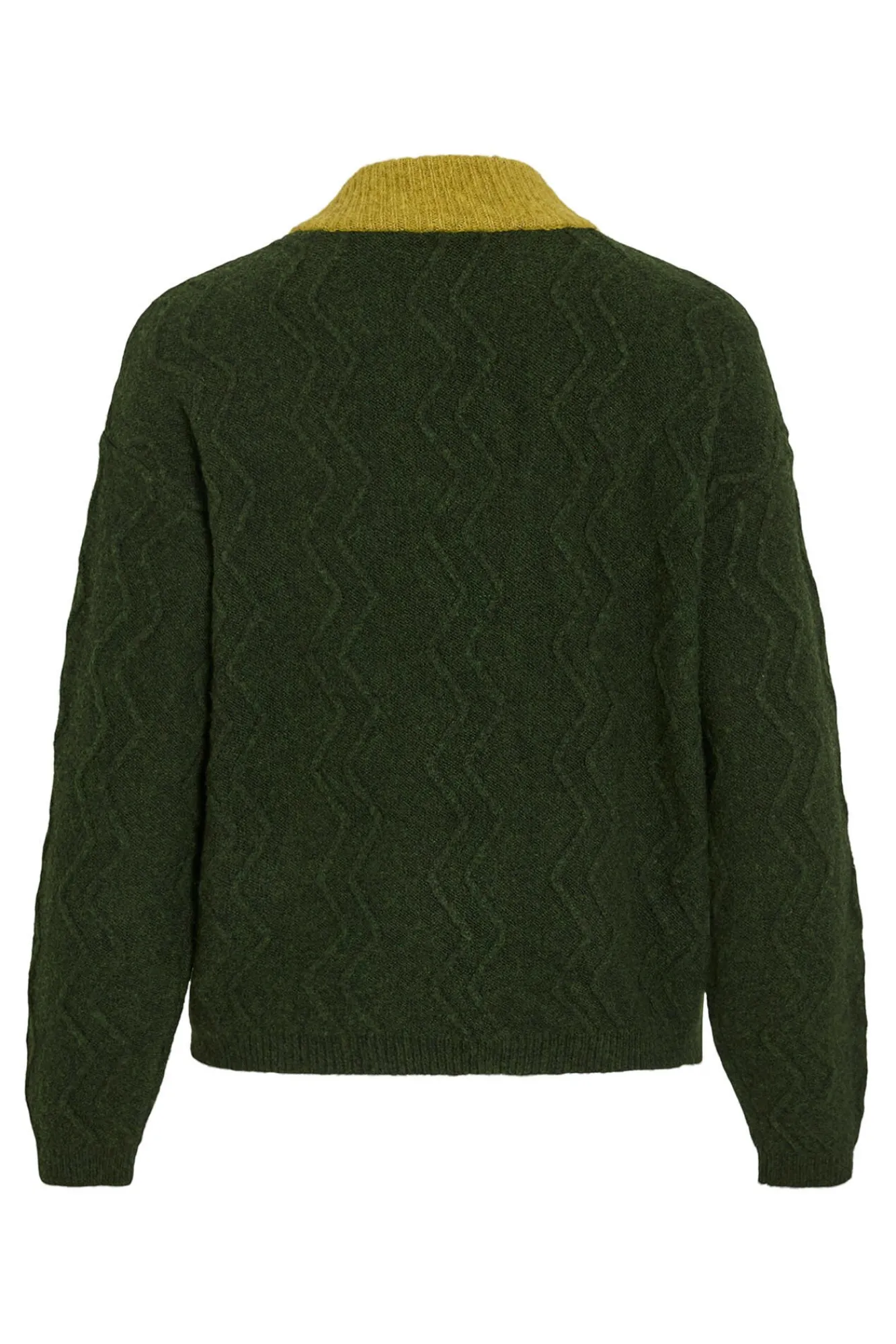 Vila Camisolas-Camisola de lã com botões no gola Verde