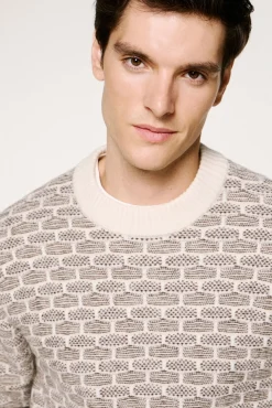 Selected Camisolas-Camisola de lã com gola caixa Tostado