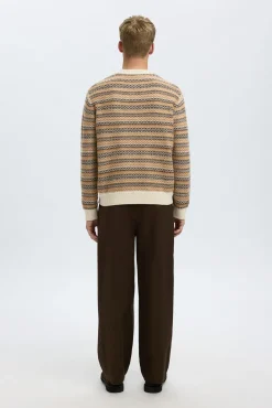 Selected Camisolas-Camisola de lã com gola caixa Tostado