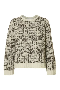 Selected Camisolas-Camisola de lã com gola caixa Cinzento