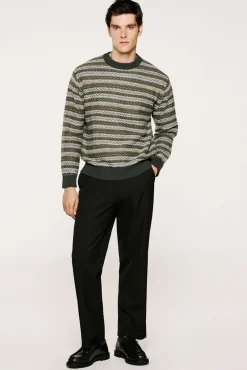 Selected Camisolas-Camisola de lã com gola caixa Verde