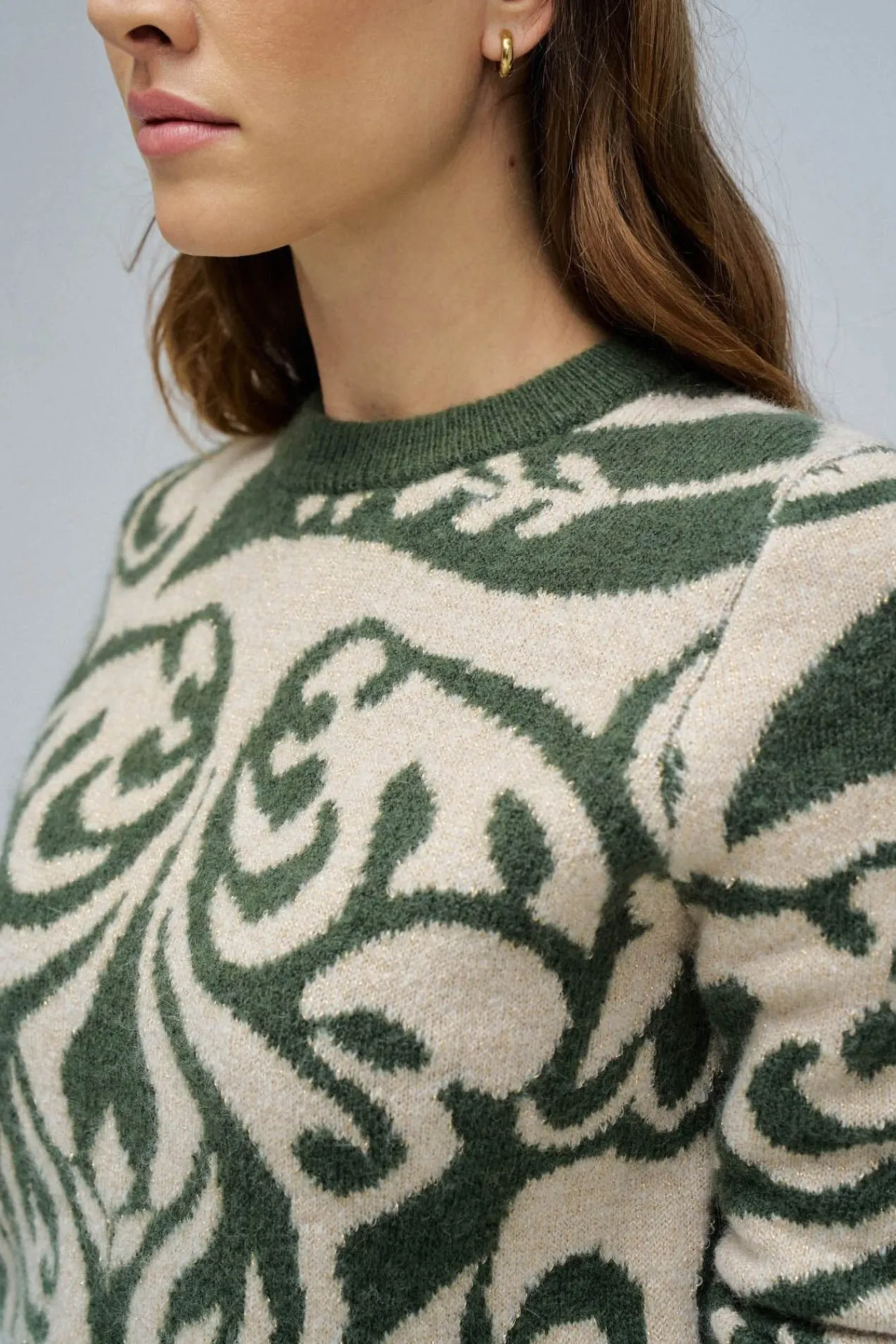 Salsa Jeans Camisolas-Camisola de lã com jacquard Verde