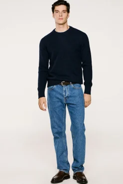 Selected Camisolas-Camisola de lã e alpaca Azul