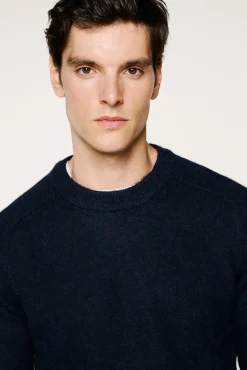 Selected Camisolas-Camisola de lã e alpaca Azul