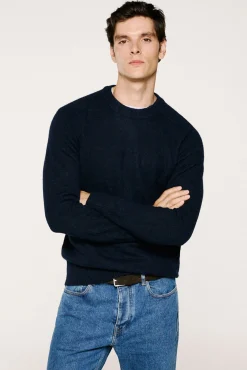 Selected Camisolas-Camisola de lã e alpaca Azul