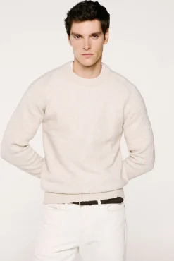 Selected Camisolas-Camisola de lã e alpaca Tostado