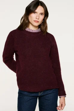 Selected Camisolas-Camisola de lã e alpaca Roxo