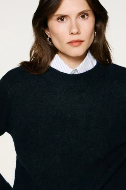 Selected Camisolas-Camisola de lã e alpaca Azul