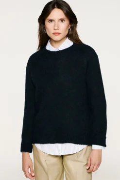 Selected Camisolas-Camisola de lã e alpaca Azul