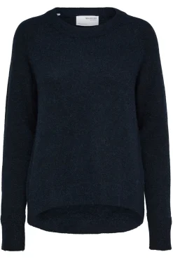 Selected Camisolas-Camisola de lã e alpaca Azul