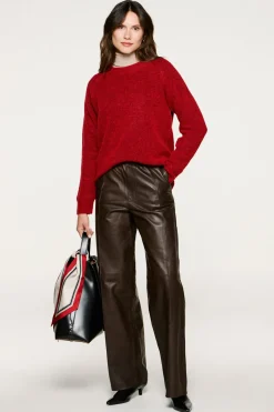 Selected Camisolas-Camisola de lã e alpaca Vermelho