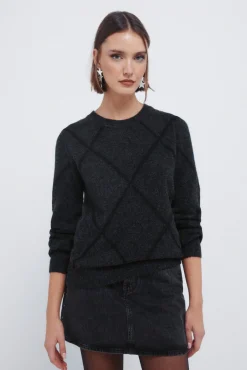 Springfield Camisolas-Camisola de lantejoulas com diamantes cinzento