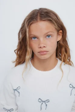 Springfield Kids Malhas-Camisola de laço para menina bege