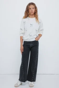 Springfield Kids Malhas-Camisola de laço para menina bege