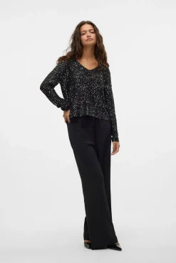 Vero Moda Camisolas-Camisola de lurex e lantejoulas Preto