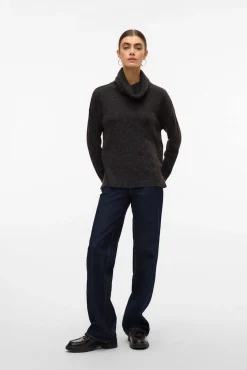 Vero Moda Camisolas-Camisola de malha Castanho