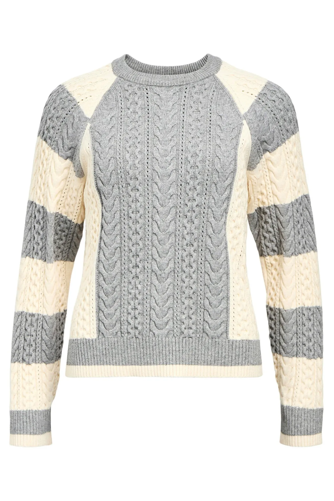 Object Camisolas-Camisola de malha bicolor com cabo Cinzento