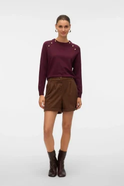 Vero Moda Camisolas-Camisola de malha com botões dourados Roxo