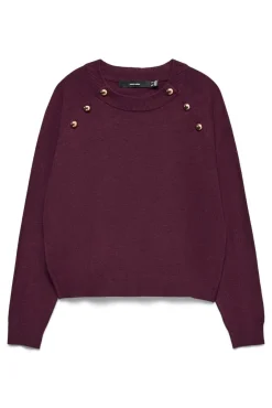 Vero Moda Camisolas-Camisola de malha com botões dourados Roxo