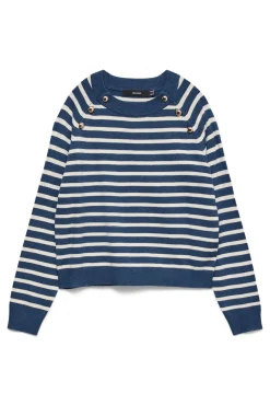 Vero Moda Camisolas-Camisola de malha com botões dourados Azul