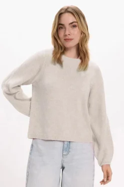 Vila Camisolas-Camisola de malha com detalhe de punho Tostado