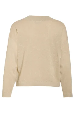 Vila Camisolas-Camisola de malha com glitter Tostado