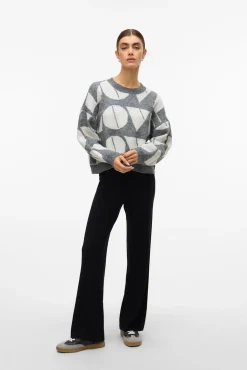 Vero Moda Camisolas-Camisola de malha com gola redonda Cinzento