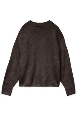 Vero Moda Camisolas-Camisola de malha com gola redonda Castanho