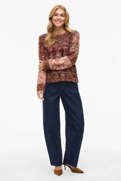 Vila Camisolas-Camisola de malha com lã Multicolorido