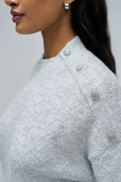 Salsa Jeans Camisolas-Camisola de malha com lurex Cinzento