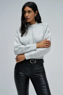 Salsa Jeans Camisolas-Camisola de malha com lurex Cinzento