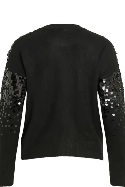 Vila Camisolas-Camisola de malha com malha Preto