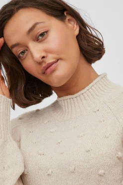 Vila Camisolas-Camisola de malha com malha Tostado