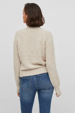 Vila Camisolas-Camisola de malha com malha Tostado