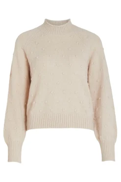 Vila Camisolas-Camisola de malha com malha Tostado