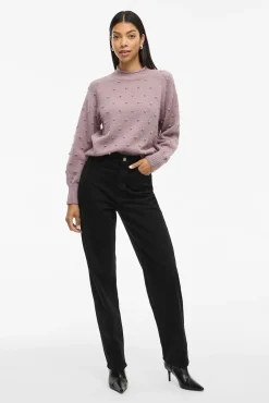 Vila Camisolas-Camisola de malha com malha Subiu