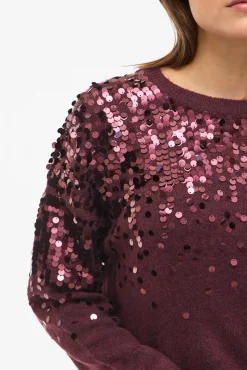 Vila Camisolas-Camisola de malha com malha Roxo