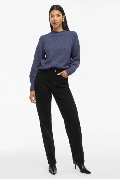 Vila Camisolas-Camisola de malha com malha Azul