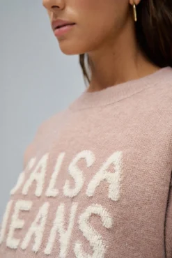 Salsa Jeans Camisolas-Camisola de malha com marca Tostado