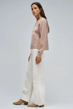 Salsa Jeans Camisolas-Camisola de malha com marca Tostado