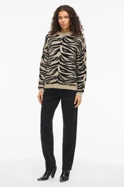 Vila Camisolas-Camisola de malha com viscose Tostado