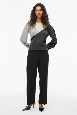 Vila Camisolas-Camisola de malha com viscose Cinzento